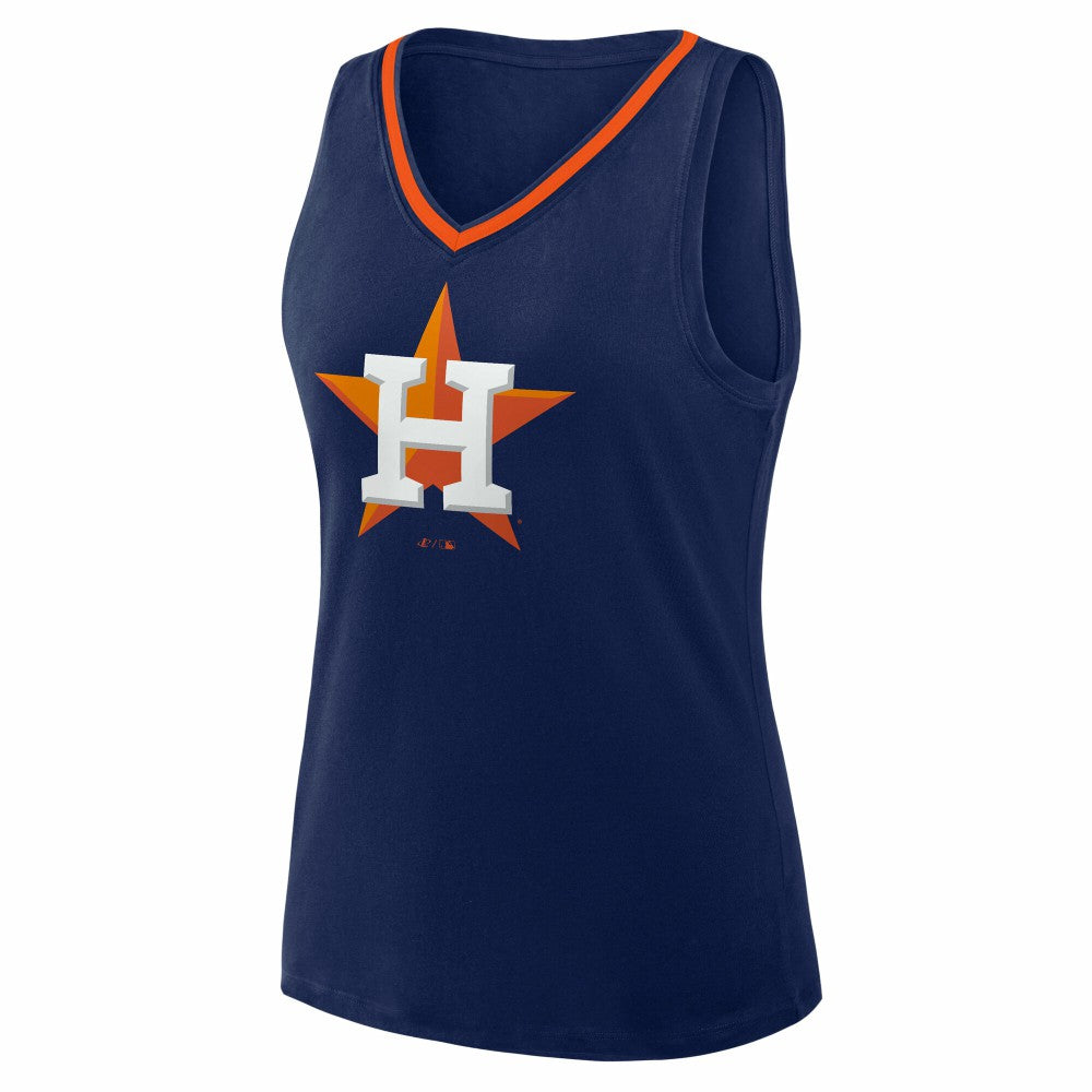 Houston Astros Logo Athletic Women's Stellar Win V-Neck Tank Top - Navy