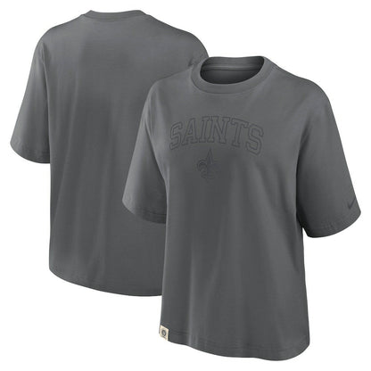 New Orleans Saints Women's Glory Arch Boxy T-Shirt - Charcoal | Nike on sale