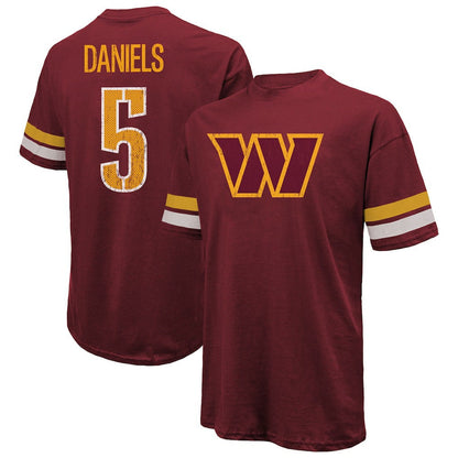 Jayden Daniels Washington Commanders Majestic Threads Name & Number Oversize Fit T-Shirt - Burgundy outlet