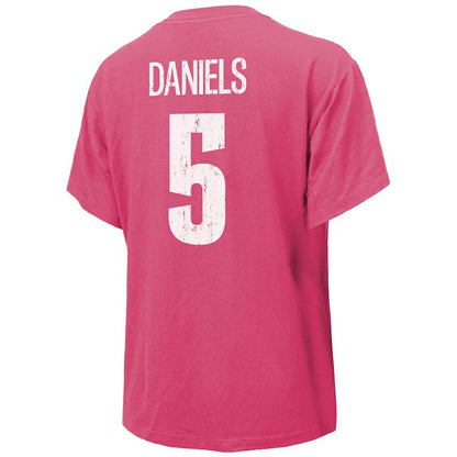 Jayden Daniels Washington Commanders Majestic Threads Women's Name & Number T-Shirt - Pink outlet