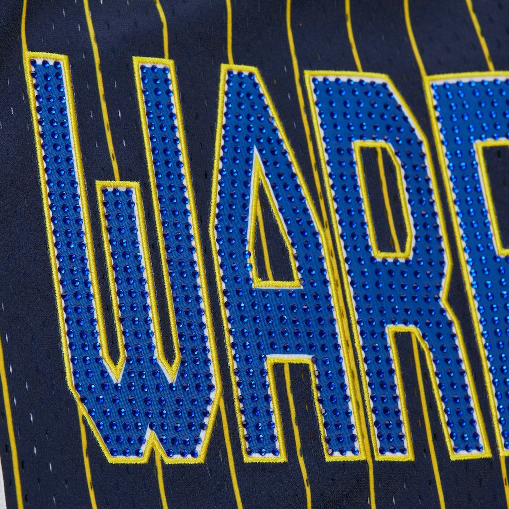 Golden State Warriors x DANNIJO Women's Fashion Baseball Jersey sale - Blue | Mitchell & Ness cheap