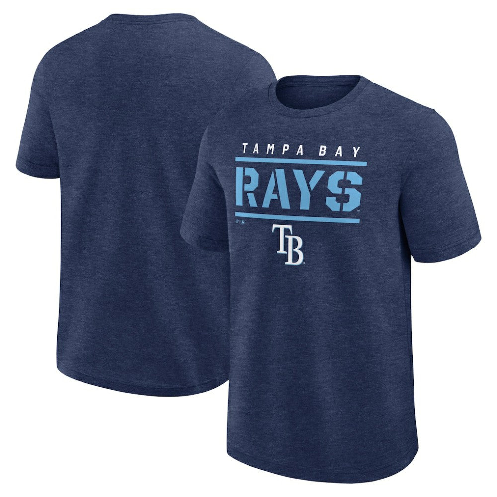 Tampa Bay Rays Logo Athletic Top Notch T-Shirt - Heather Navy