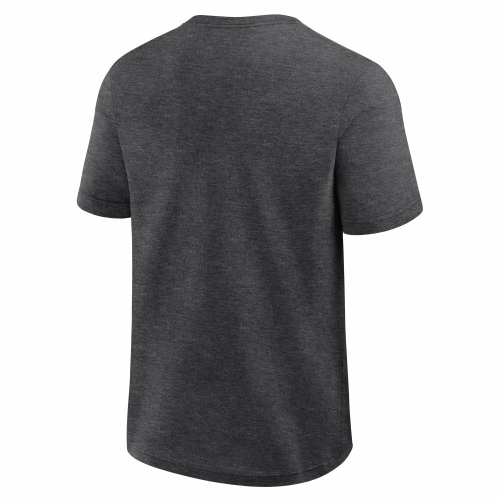 Cincinnati Reds Logo Athletic Top Notch T-Shirt - Heather Charcoal