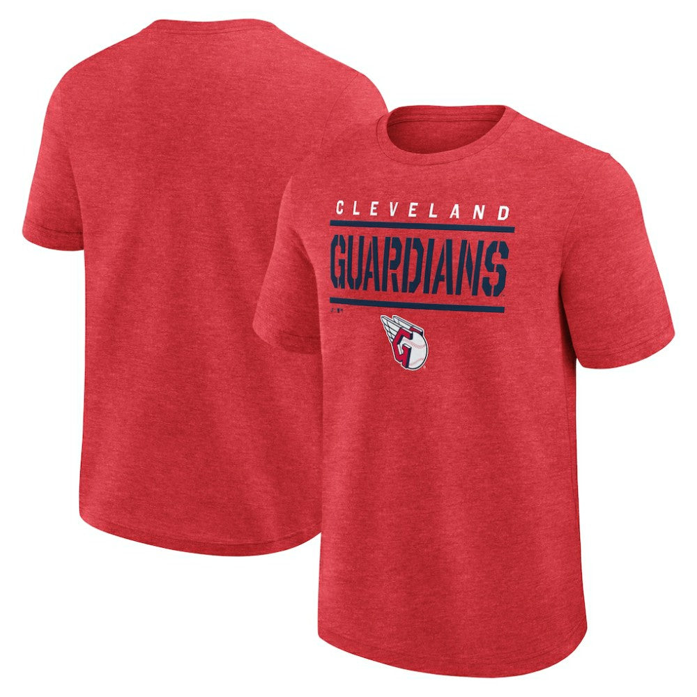 Cleveland Guardians Logo Athletic Top Notch T-Shirt - Heather Red