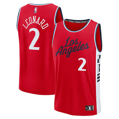 Kawhi Leonard LA Clippers Fast Break Replica Player Jersey - Statement Edition - Red | Fanatics sale