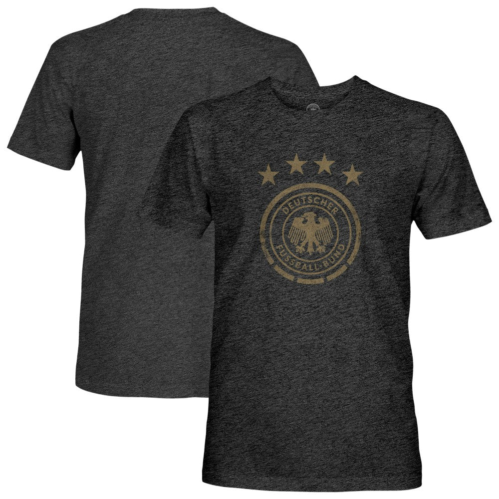 Germany National Team 1863FC Mono Badge Vintage Tri-Blend T-Shirt - Heather Black on sale