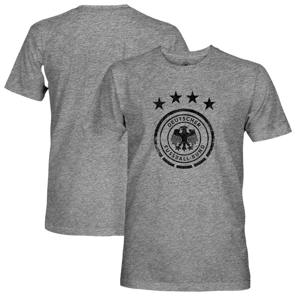 Germany National Team 1863FC Mono Badge Vintage Tri-Blend T-Shirt - Heather Gray on sale