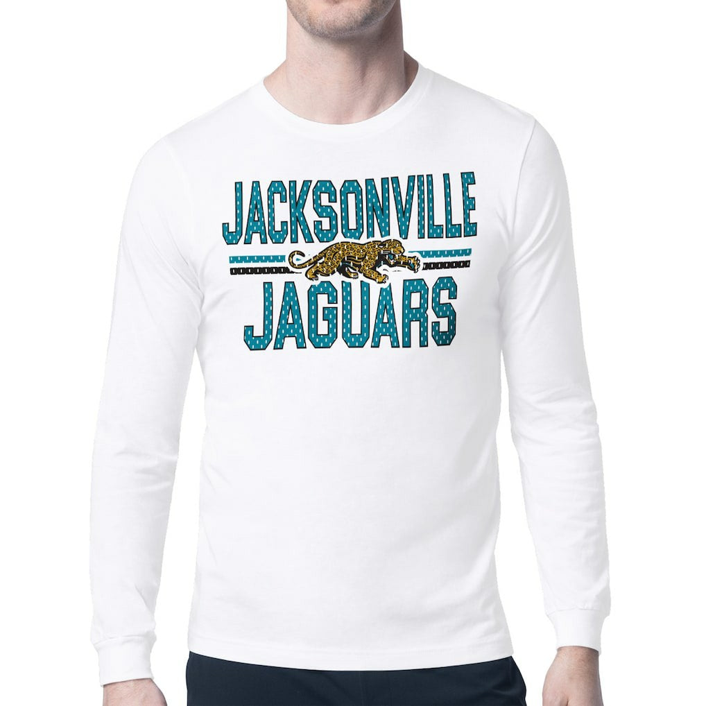 Jacksonville Jaguars Starter Mesh Look Retro Team Logo Long Sleeve T-Shirt - White online