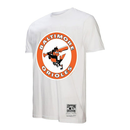 Baltimore Orioles Cooperstown Collection Logo T-Shirt - White | Mitchell & Ness
