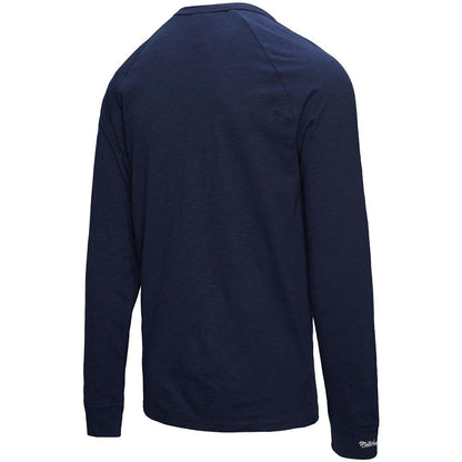 Milwaukee Brewers Arched Logo Slub Long Sleeve T-Shirt - Navy | Mitchell & Ness