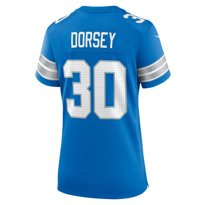 Khalil Dorsey Detroit Lions Women's Team Game Jersey - Blue | Nike for sale