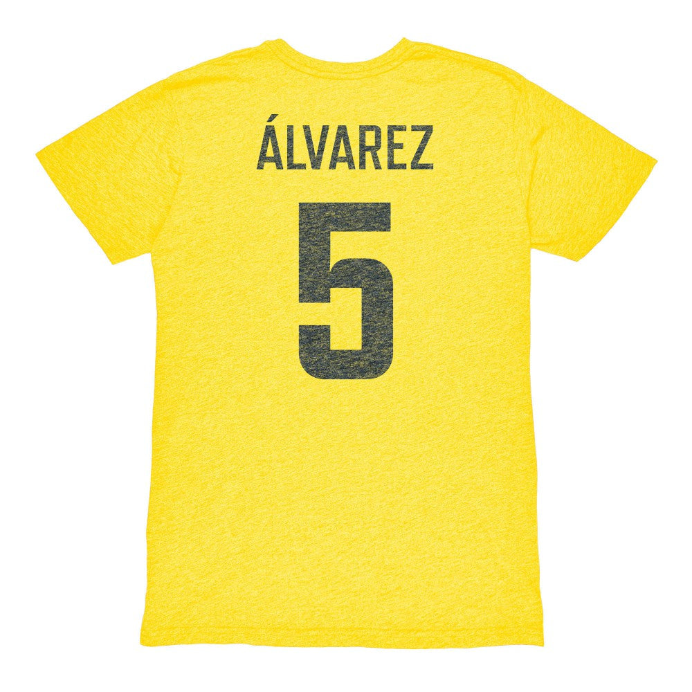 Kevin Álvarez Club America 1863FC Vintage Player Name & Number Tri-blend T-Shirt - Yellow cheap