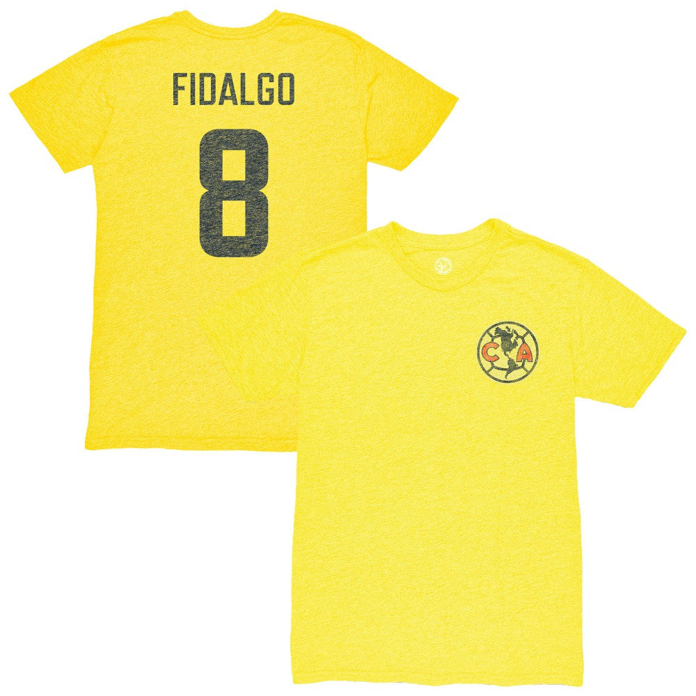 Álvaro Fidalgo Club America 1863FC Retro Player Name & Number Tri-Blend T-Shirt - Yellow for sale