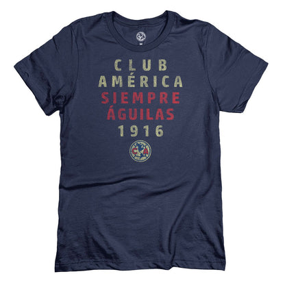 Club America 1863FC Tapered Text T-Shirt - Navy online