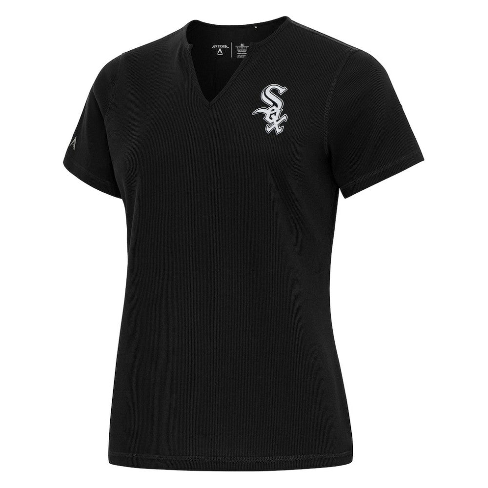Chicago White Sox Antigua Women's Notch Neck T-Shirt - Black