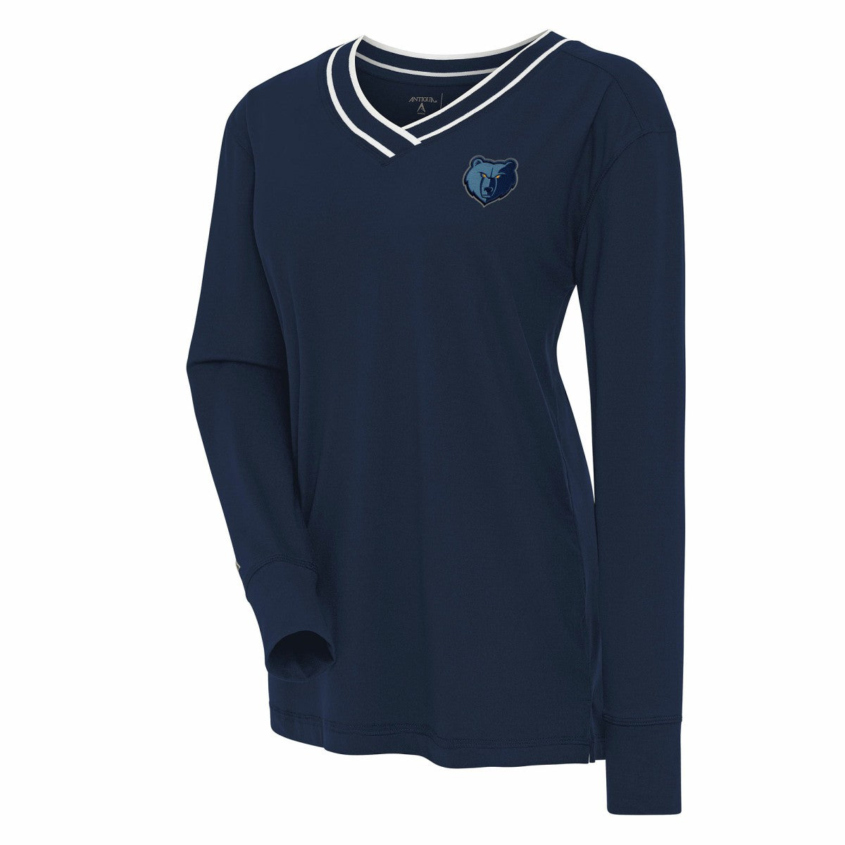 Memphis Grizzlies Antigua Women's Symbolic Long Sleeve V-Neck Top - Navy cheap