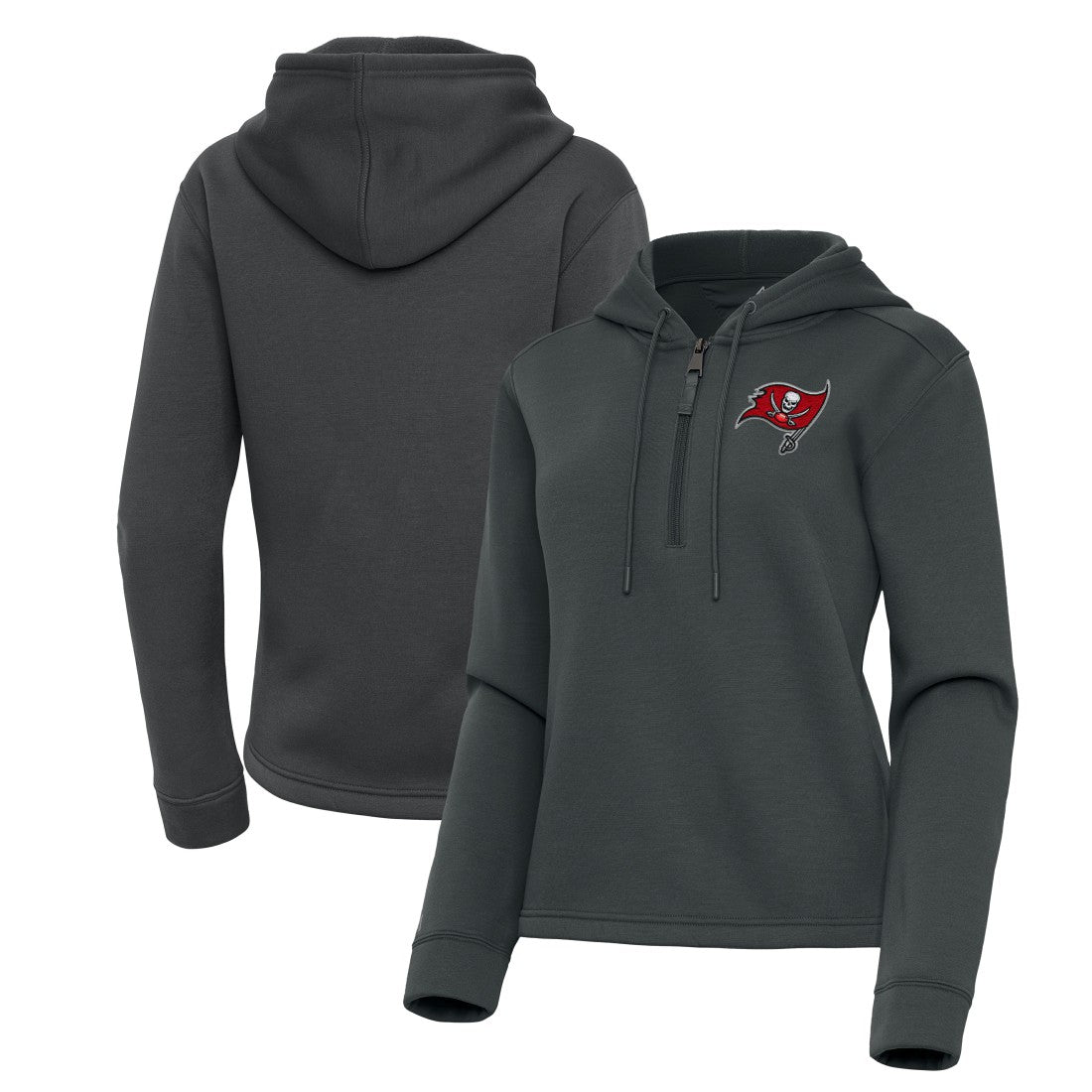 Tampa Bay Buccaneers Antigua Women's Contemporary Quarter-Zip Hoodie - Pewter sale