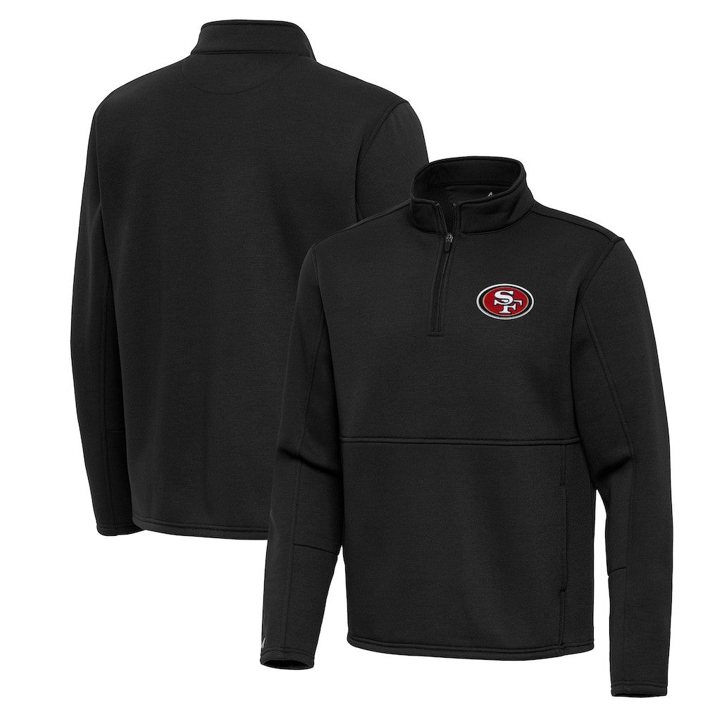 San Francisco 49ers Antigua Twist Quarter-Zip Pullover Jacket - Black outlet