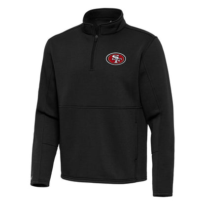 San Francisco 49ers Antigua Twist Quarter-Zip Pullover Jacket - Black outlet