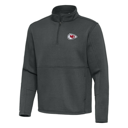 Kansas City Chiefs Antigua Twist Quarter-Zip Pullover Jacket - Pewter on sale