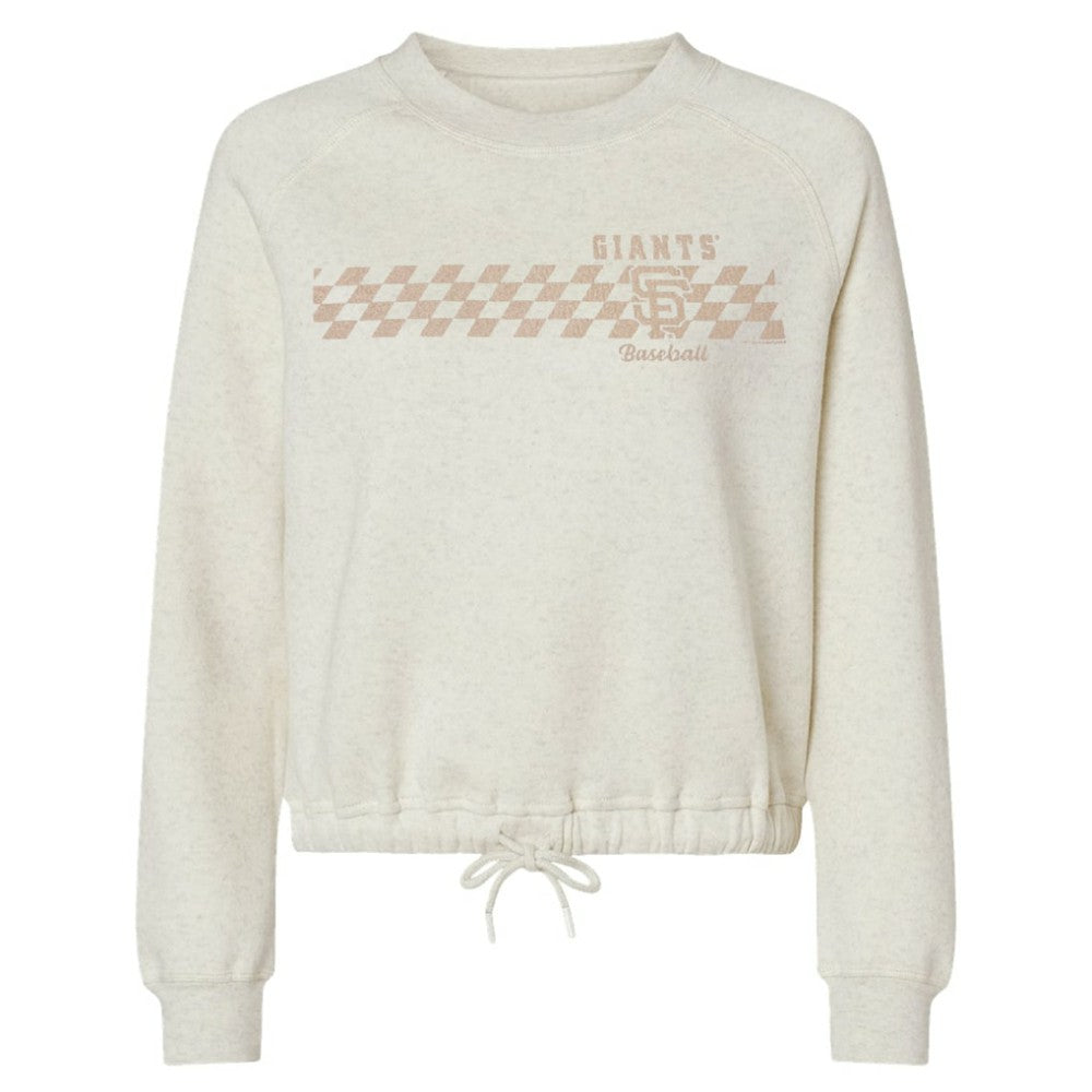 San Francisco Giants Soft as a Grape Women's Tonal Checkered Sweatshirt - Natural