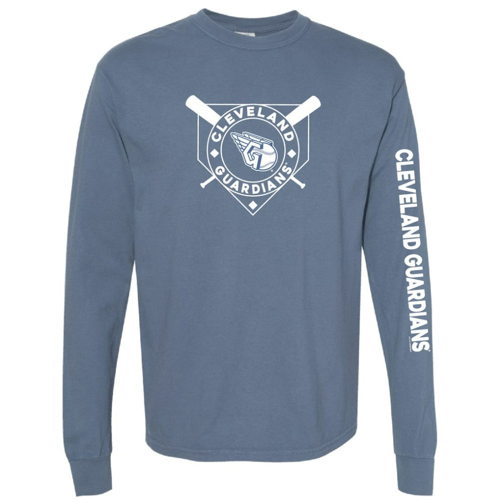 Cleveland Guardians Soft as a Grape Women's Pigment Dye Long Sleeve T-Shirt - Navy