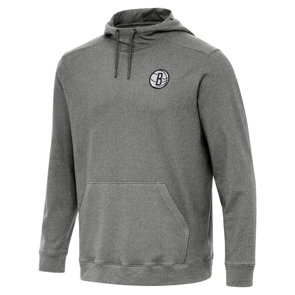 Brooklyn Nets Antigua Cloud Pullover Hoodie - Heather Black for sale
