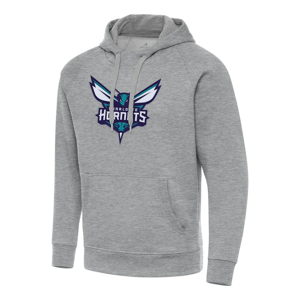 Charlotte Hornets Antigua Big & Tall Victory Raglan Pullover Hoodie - Heather Gray cheap