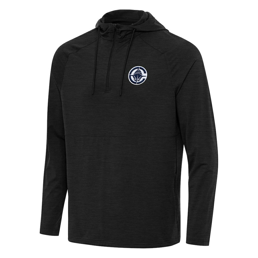 LA Clippers Antigua Spikes Raglan Quarter-Zip Hoodie - Heather Black discount