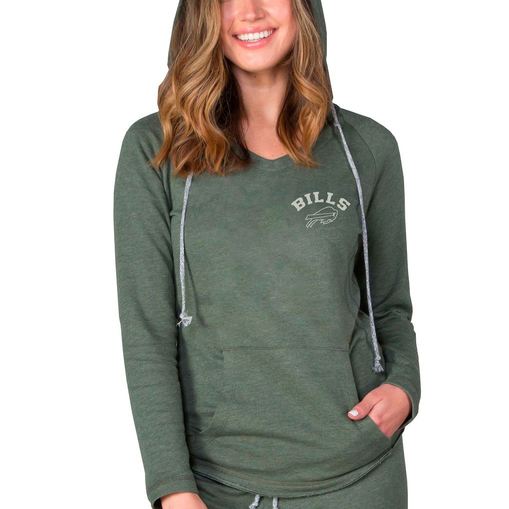 Buffalo Bills Concepts Sport Women's Mainstream Terry Tri-Blend V-Neck Pullover Hoodie - Green on sale
