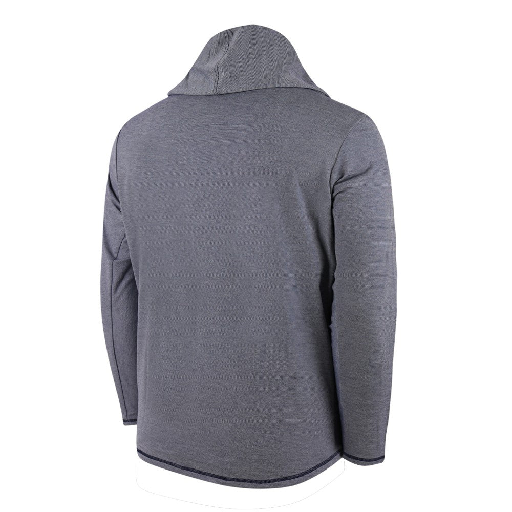 Minnesota Twins Butter Stripe Tri-Blend Long Sleeve Hoodie T-Shirt - Navy