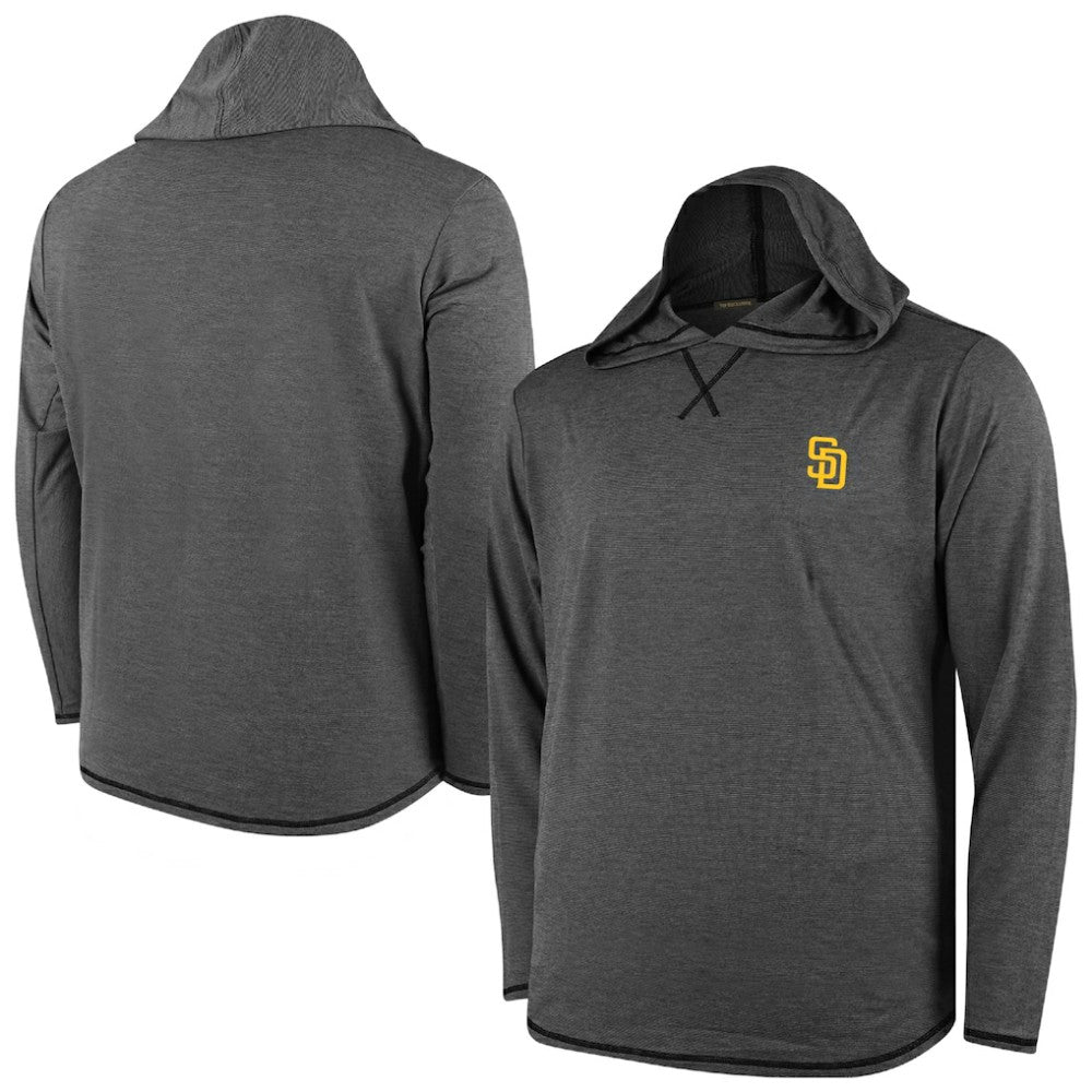 San Diego Padres Butter Stripe Tri-Blend Long Sleeve Hoodie T-Shirt - Black