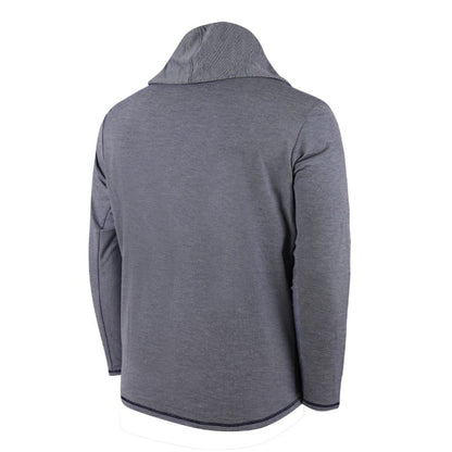 Seattle Mariners Butter Stripe Tri-Blend Long Sleeve Hoodie T-Shirt - Navy