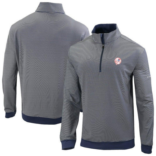 New York Yankees Omni-Wick Even Lie Quarter-Zip Pullover Top - Navy | Columbia