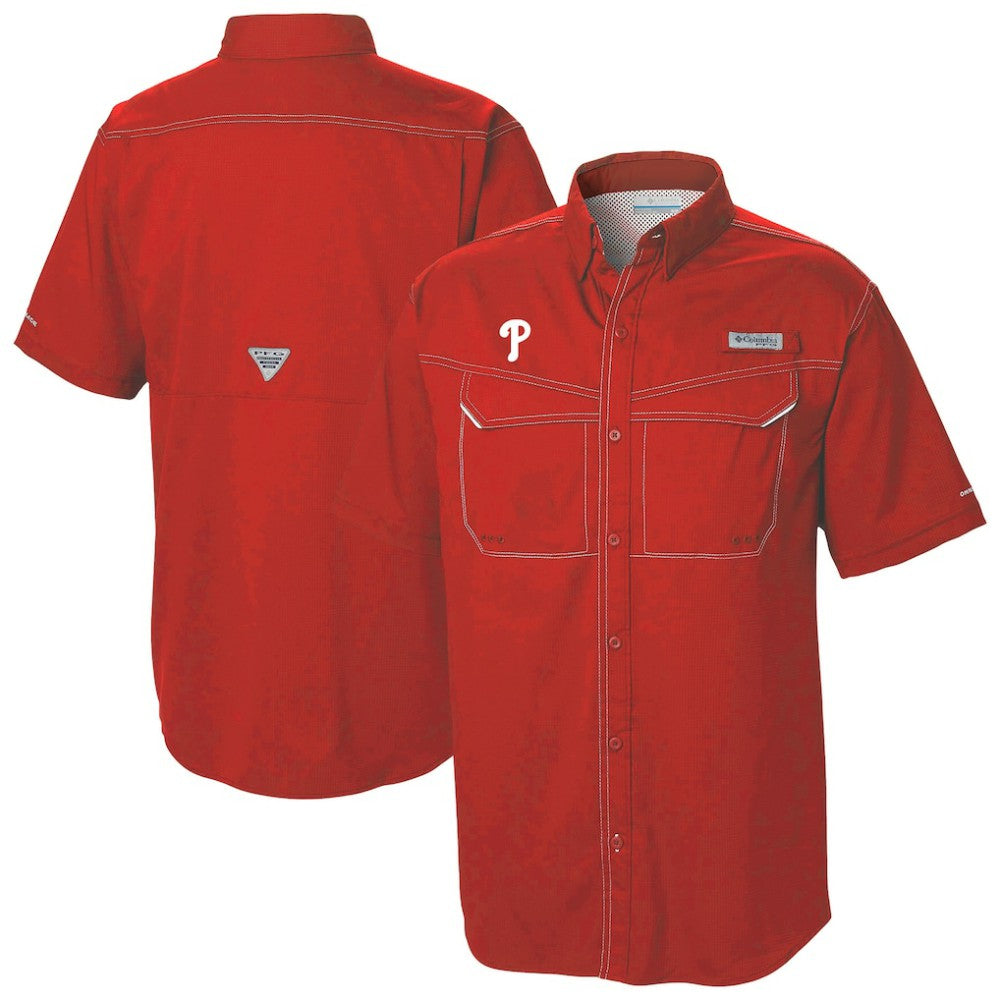 Philadelphia Phillies Omni-Wick Low Drag Offshore Button-Up Shirt - Red | Columbia