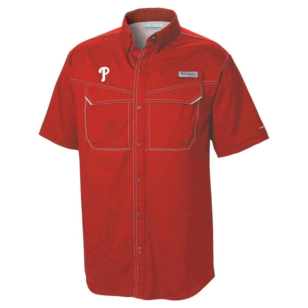 Philadelphia Phillies Omni-Wick Low Drag Offshore Button-Up Shirt - Red | Columbia