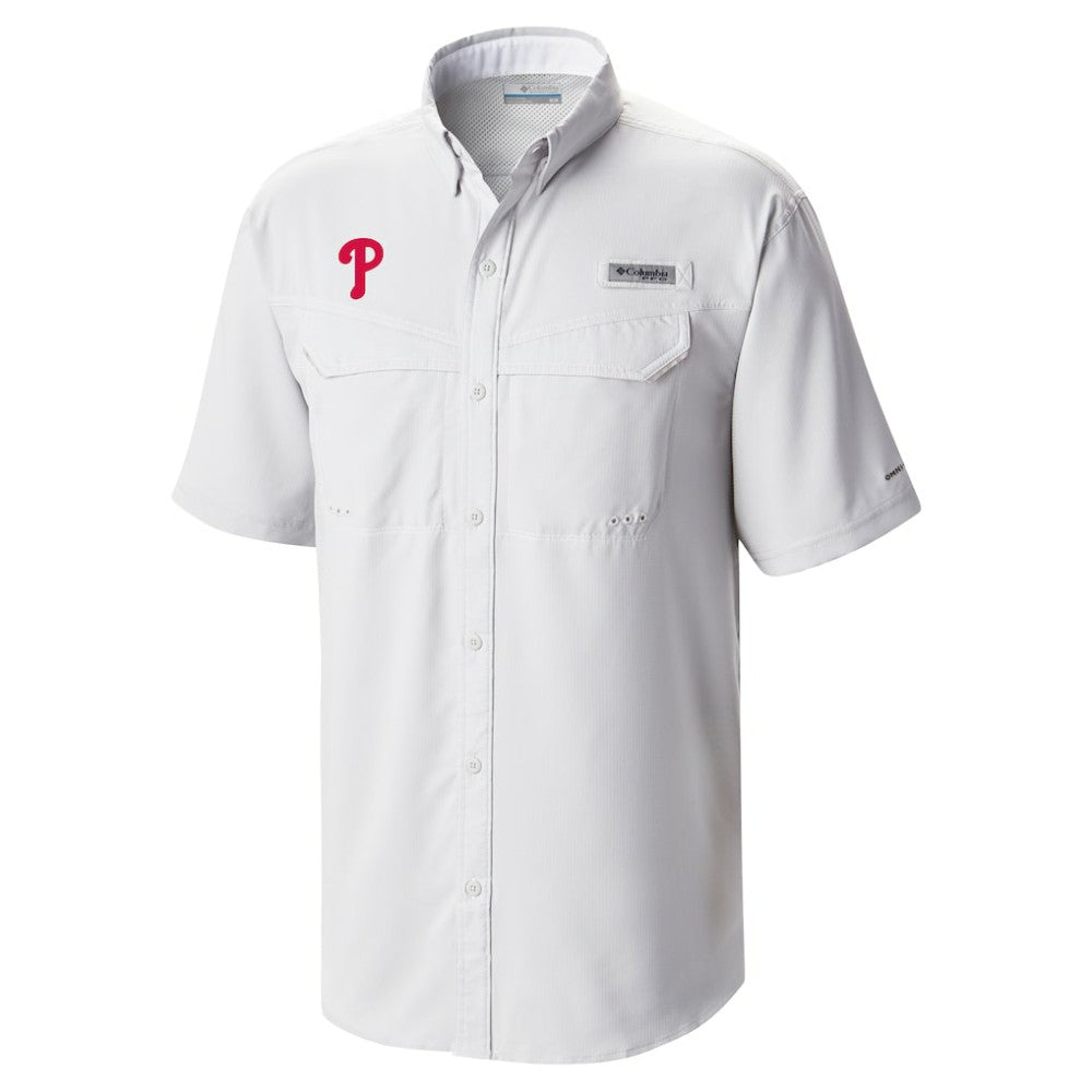 Philadelphia Phillies Omni-Wick Low Drag Offshore Button-Up Shirt - White | Columbia