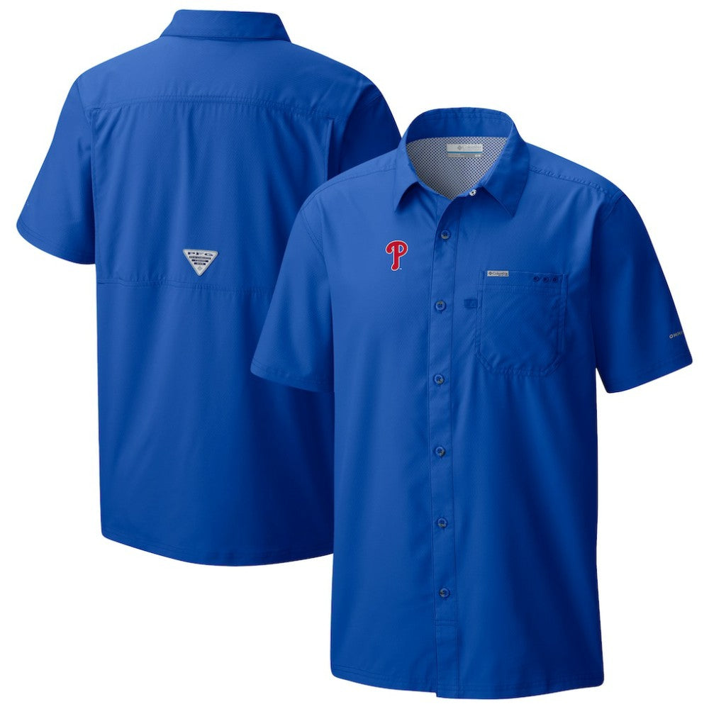 Philadelphia Phillies Slack Tide Omni-Wick Button-Up Camp Shirt - Royal | Columbia