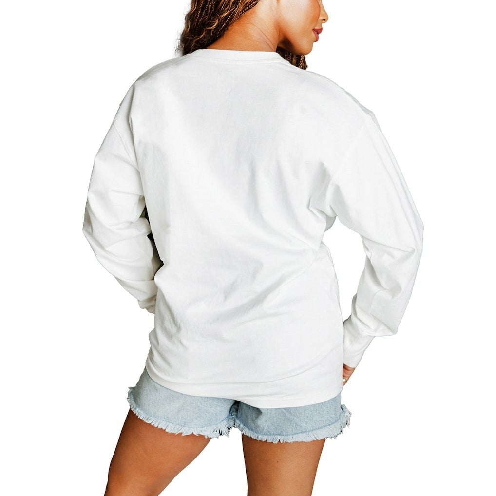 Cleveland Browns Gameday Couture Women's Classic Comeback Oversized Long Sleeve T-Shirt - White on sale