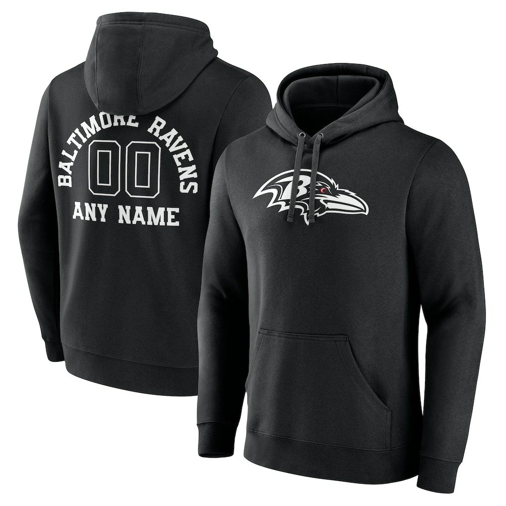 Baltimore Ravens Personalized Name & Number Pullover Hoodie - Black sale