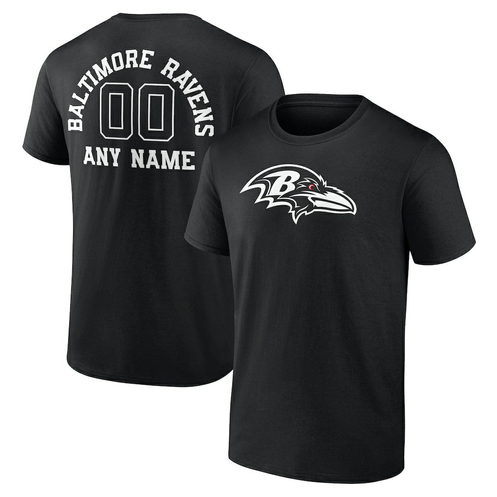 Baltimore Ravens Personalized Name & Number Monochrome T-Shirt - Black cheap