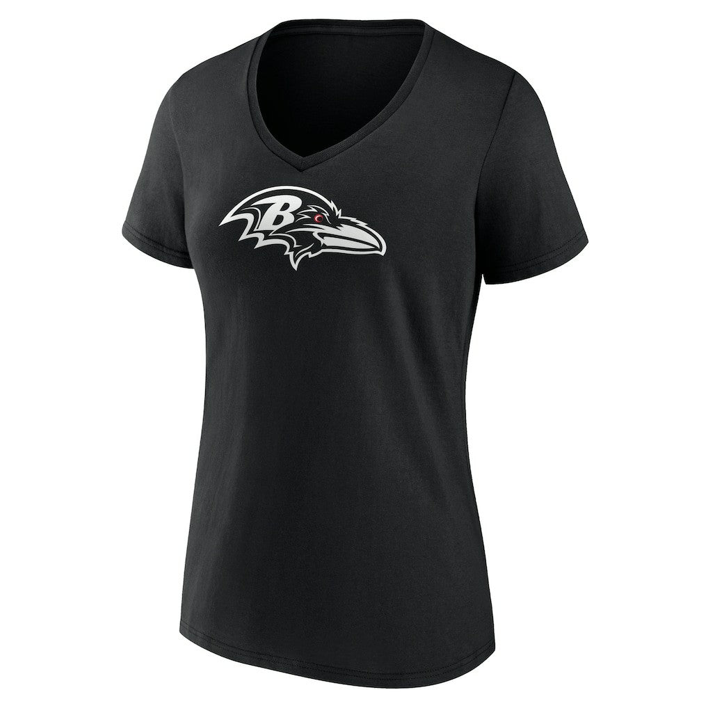 Baltimore Ravens Women's Personalized Name & Number Monochrome V-Neck T-Shirt - Black on sale