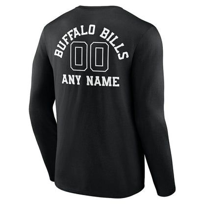 Buffalo Bills Personalized Name & Number Monochrome Long Sleeve T-Shirt - Black cheap