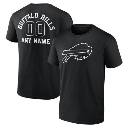 Buffalo Bills Personalized Name & Number Monochrome T-Shirt - Black discount