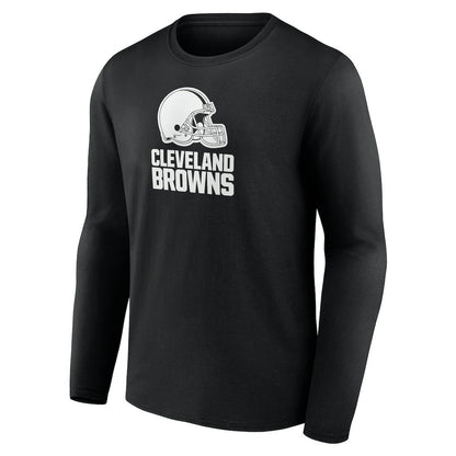 Cleveland Browns Personalized Name & Number Monochrome Long Sleeve T-Shirt - Black cheap