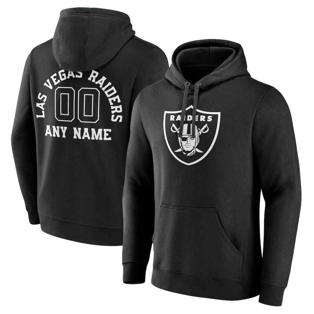 Las Vegas Raiders Personalized Name & Number Pullover Hoodie - Black on sale