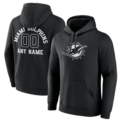 Miami Dolphins Personalized Name & Number Pullover Hoodie - Black sale