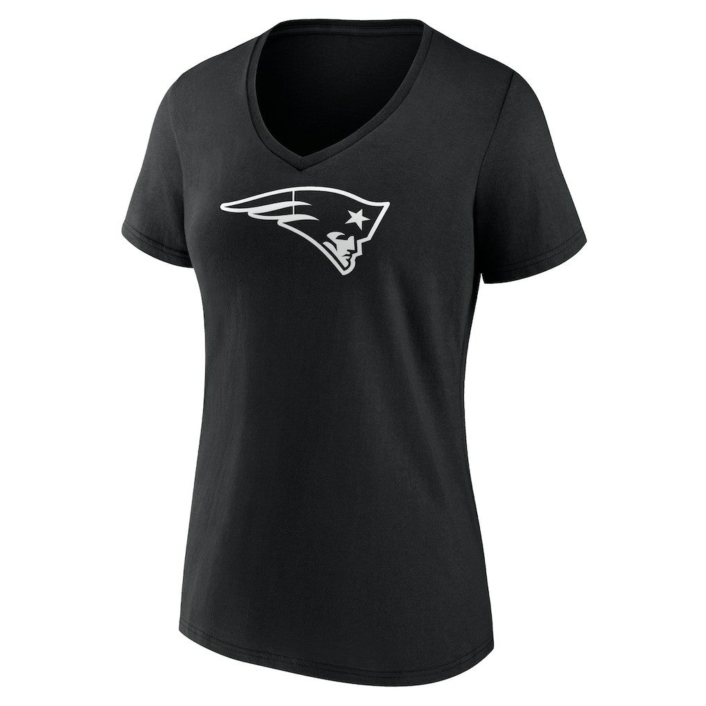 New England Patriots Women's Personalized Name & Number Monochrome V-Neck T-Shirt - Black sale