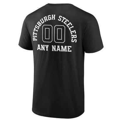 Pittsburgh Steelers Personalized Name & Number Monochrome T-Shirt - Black cheap