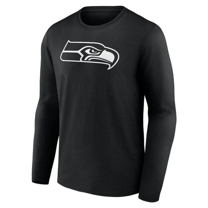 Seattle Seahawks Personalized Name & Number Monochrome Long Sleeve T-Shirt - Black online